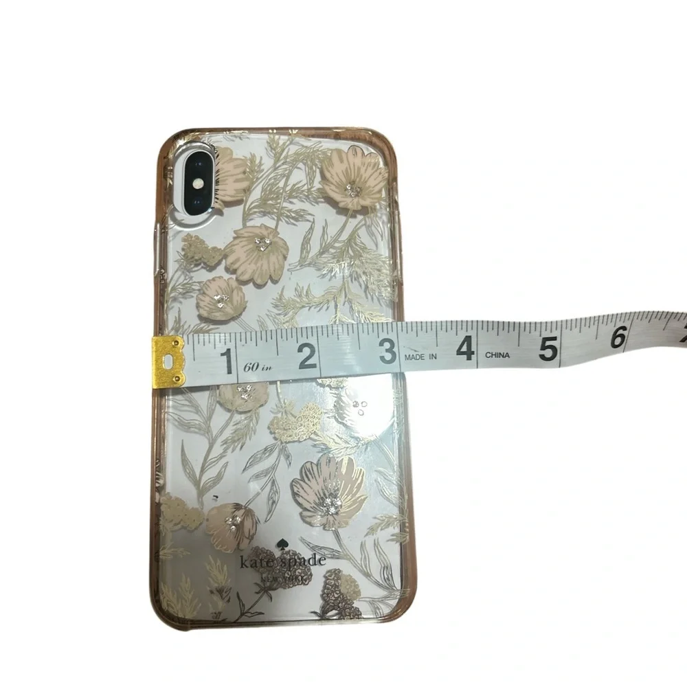 kate spade Clear Floral iPhone Case with Pink and Gold Accents